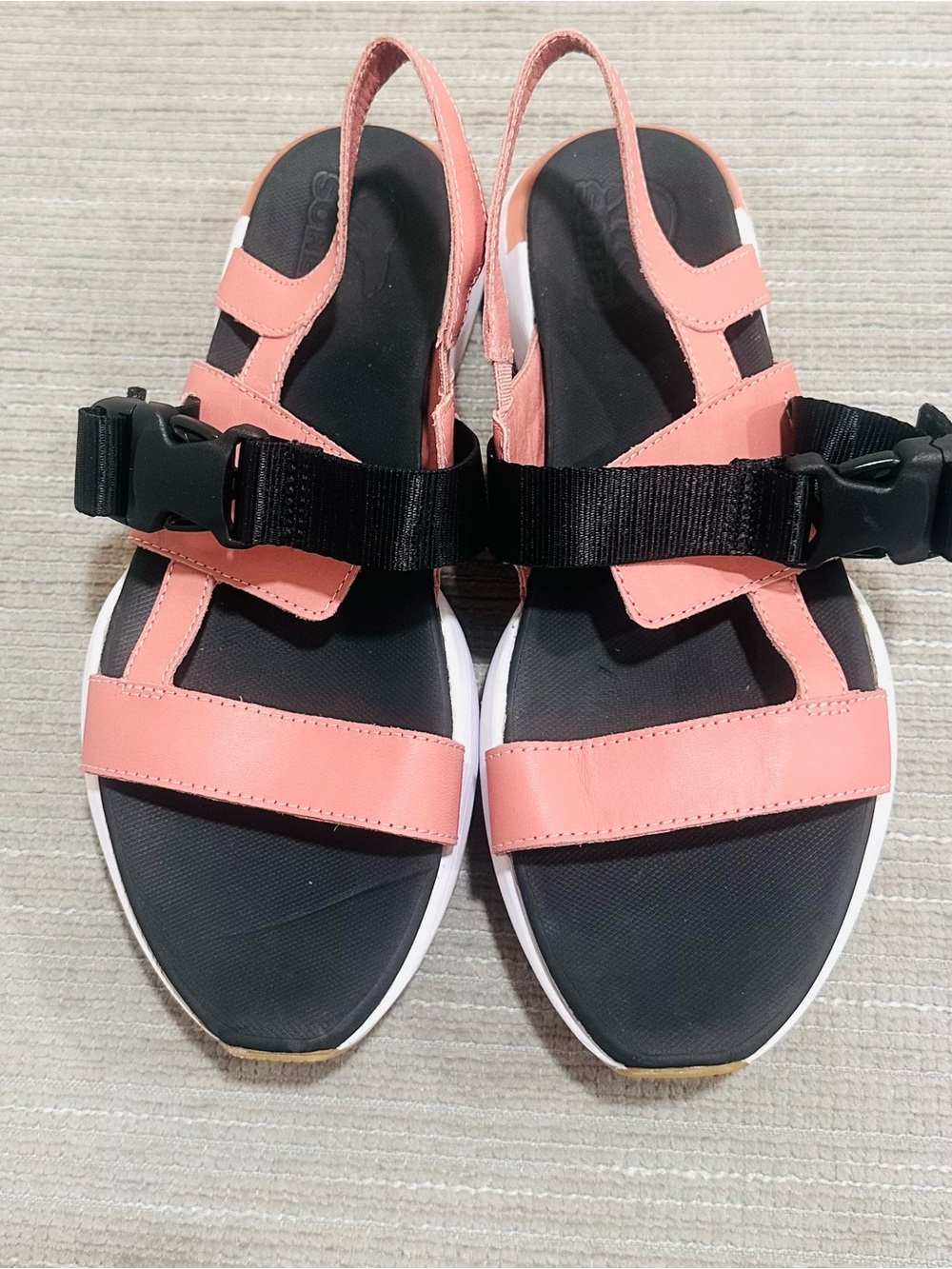 Sorel Women's Kinetic Impact Comfort Strappy Sandals Pink/Black Size 9 - Picture 7 of 10
